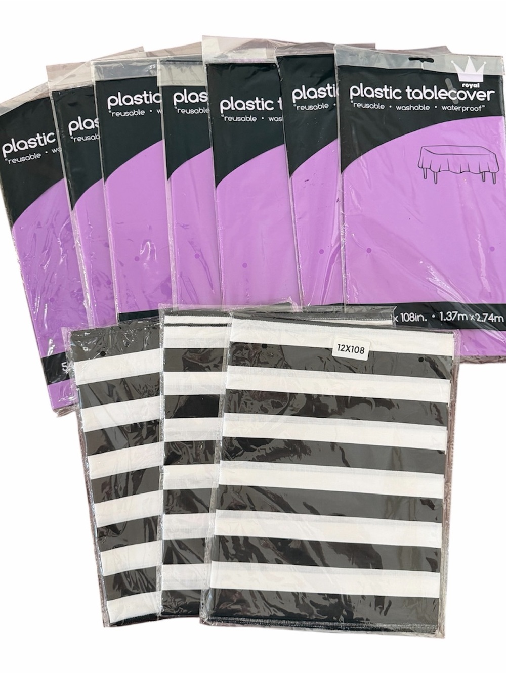 10pc Purple & Black Halloween Party Table Covers New Unopened